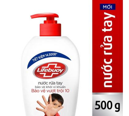 Rửa tay Lifebuoy 500g bảo vệ vượt trội (Đỏ)